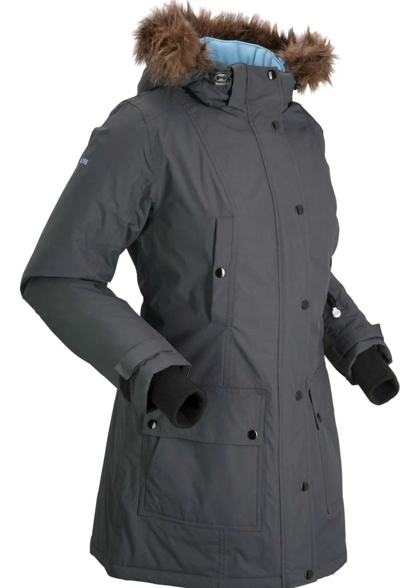 bonprix bonprix Chaquetas Y Abrigos>Chaqueta funcional de trekking con capucha, diseño largo y tejido impermeable pizarra