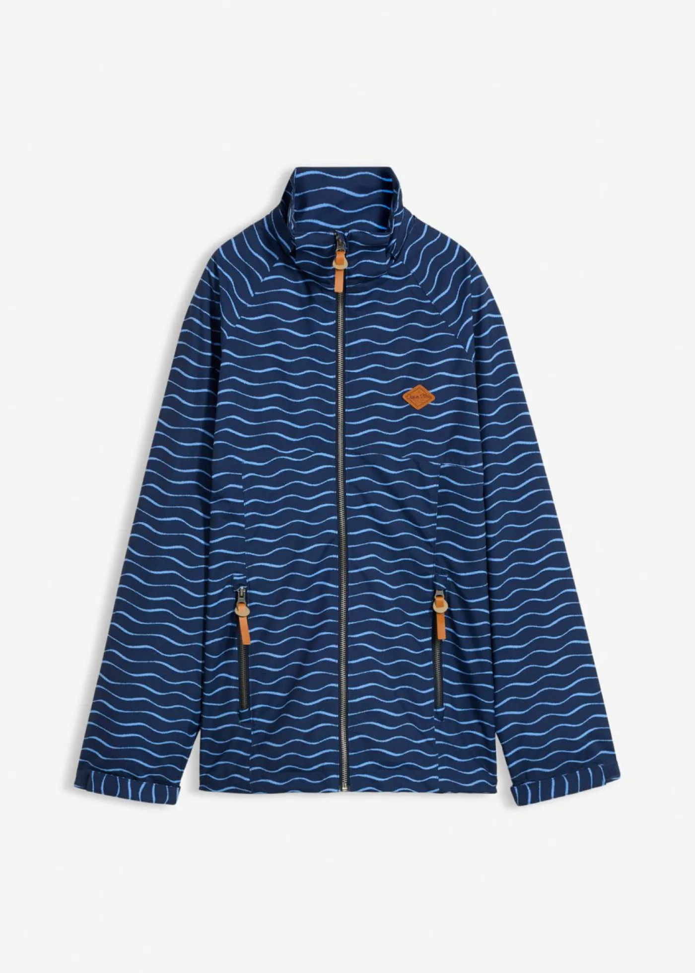 bonprix bonprix Ropa Para El Aire Libre|Ropa Deportiva>Chaqueta funcional impermeable Azul marino/azul provenzal con estampado gráfico