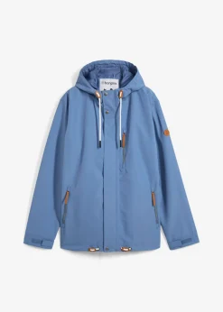 Hombre bonprix bonprix Chaqueta funcional impermeable con capucha y detalles de piel sintética