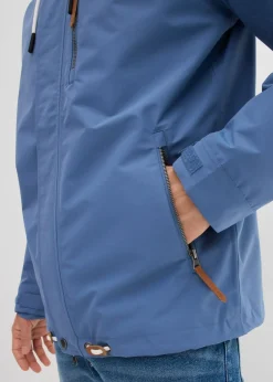 Hombre bonprix bonprix Chaqueta funcional impermeable con capucha y detalles de piel sintética