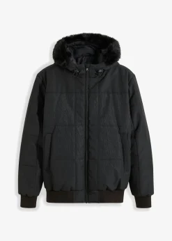 Hombre bonprix bonprix Chaqueta guateada con capucha de pelo y forma de cazadora