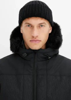Hombre bonprix bonprix Chaqueta guateada con capucha de pelo y forma de cazadora