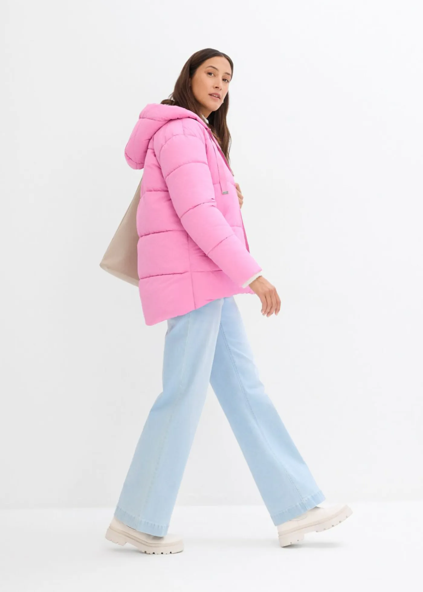 bonprix bonprix Chaquetas Y Abrigos>Chaqueta guateada con corte holgado Rosa fucsia
