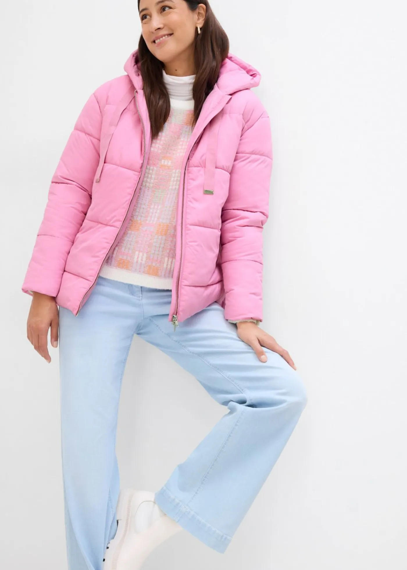 bonprix bonprix Chaquetas Y Abrigos>Chaqueta guateada con corte holgado Rosa fucsia