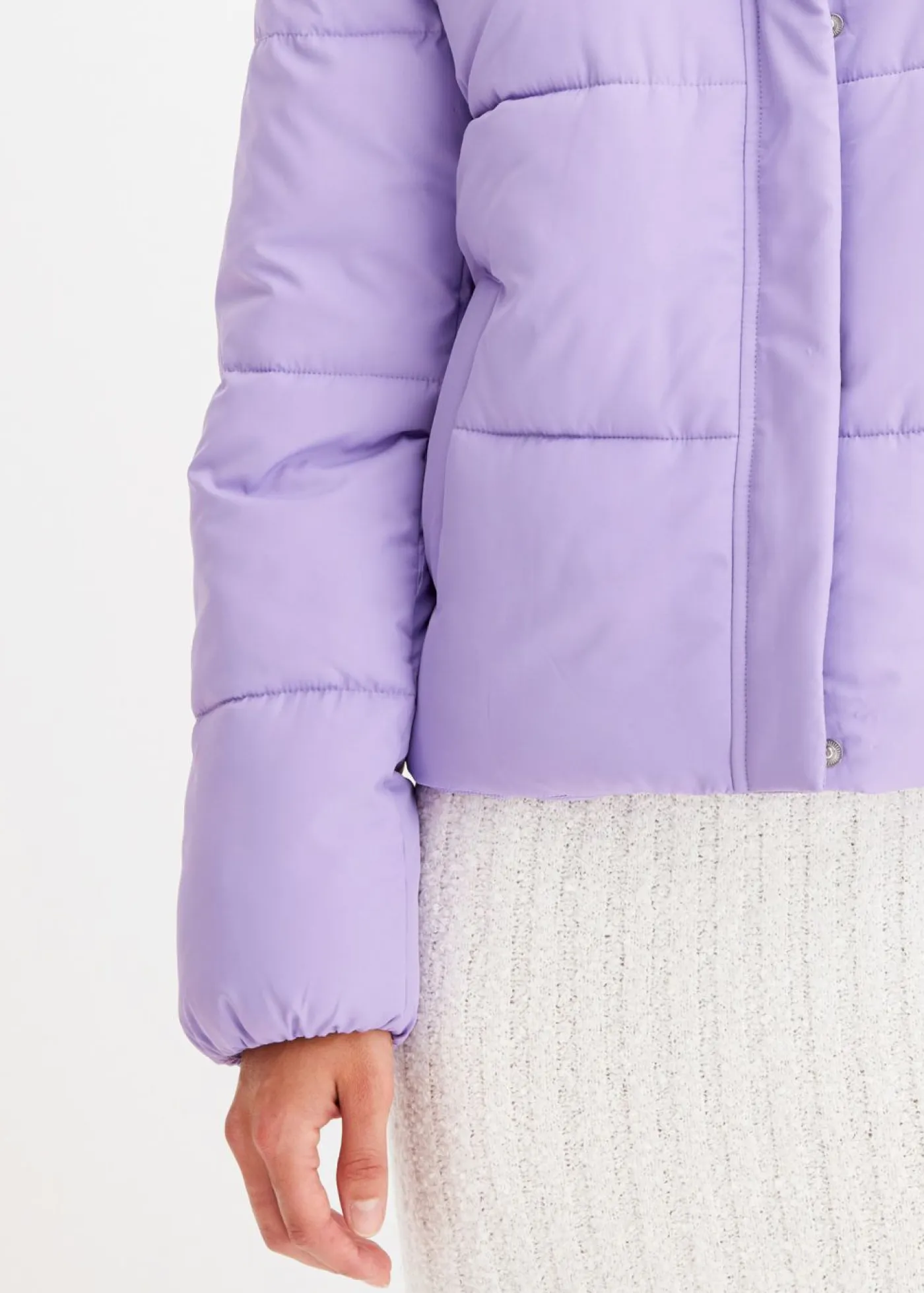 bonprix bonprix Chaquetas Y Abrigos>Chaqueta guateada con cuello alto Lila suave