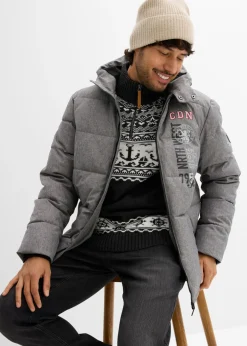 Hombre bonprix bonprix Chaqueta guateada de invierno con capucha