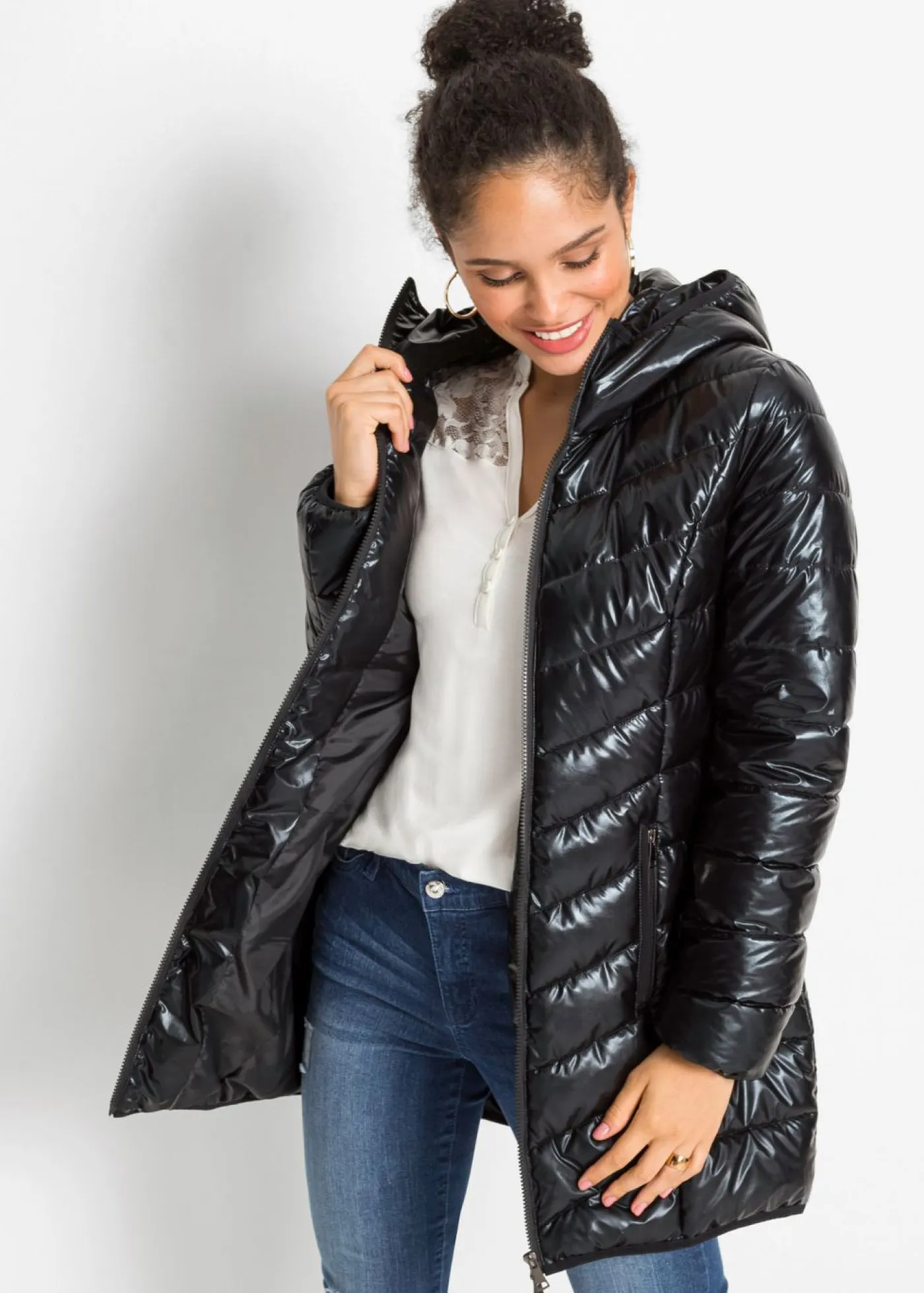 Mujer bonprix bonprix Chaqueta guateada efecto metalizado