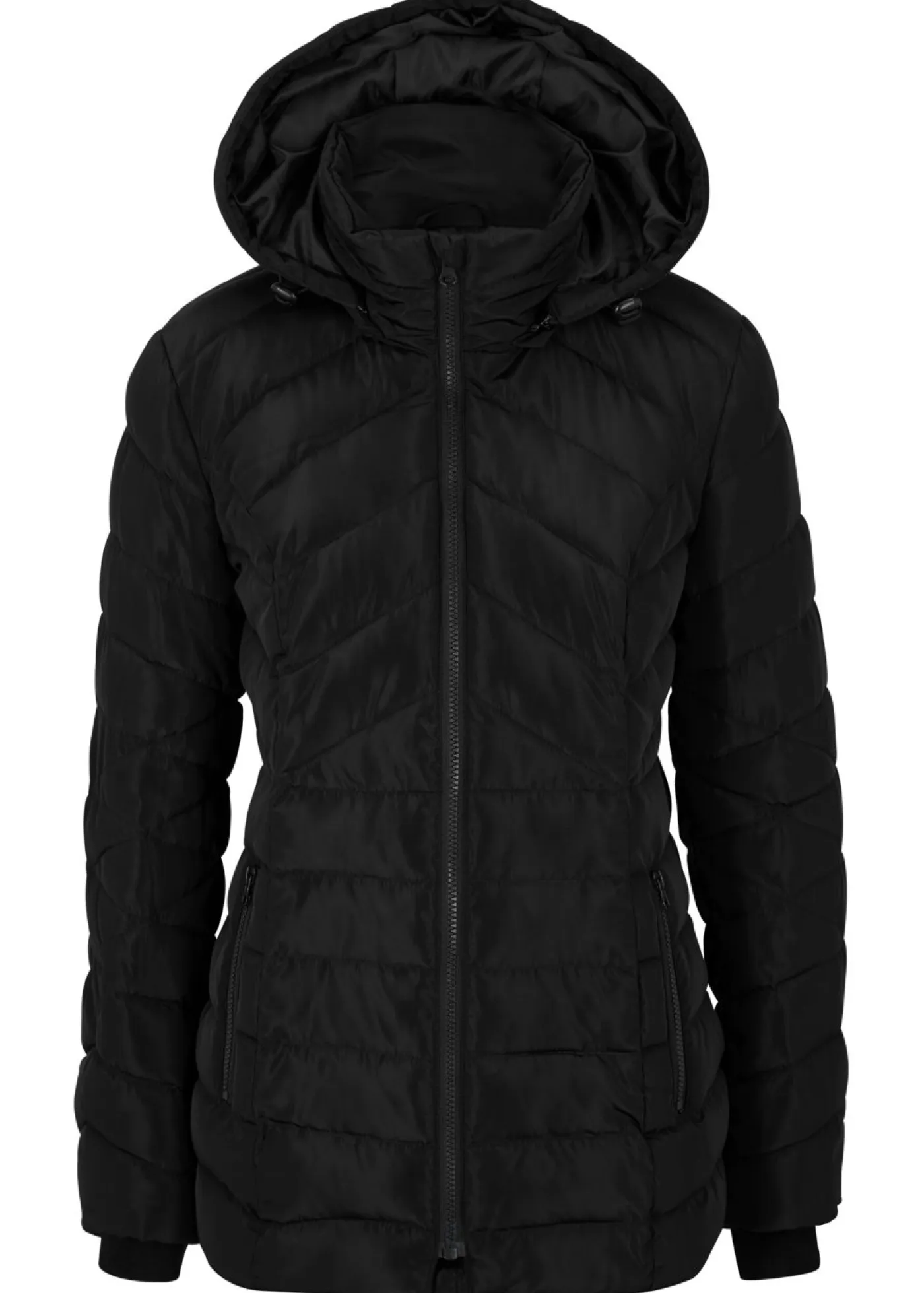 bonprix bonprix Chaquetas Y Abrigos>Chaqueta guateada ligera con capucha desmontable Negro