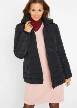 bonprix bonprix Chaquetas Y Abrigos>Chaqueta guateada ligera con capucha desmontable Negro