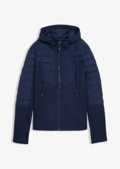 bonprix bonprix Chaquetas Y Abrigos>Chaqueta híbrida repelente al agua con inserciones acolchadas y de softshell Azul marino