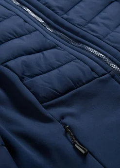 bonprix bonprix Chaquetas Y Abrigos>Chaqueta híbrida repelente al agua con inserciones acolchadas y de softshell Azul marino