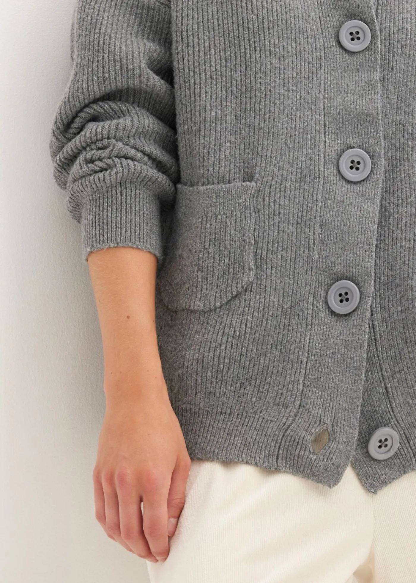 bonprix bonprix Jerséis|Ropa De Punto>Chaqueta holgada de punto gris jaspeado moteado