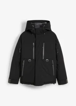 bonprix bonprix Ropa Para El Aire Libre|Ropa Deportiva>Chaqueta impermeable de esquí con protector antinieve Negro