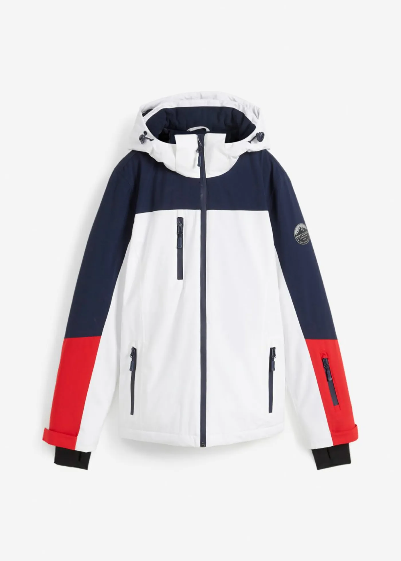 bonprix bonprix Ropa Para El Aire Libre|Ropa Deportiva>Chaqueta impermeable de esquí con aberturas de ventilación blanco-azul marino