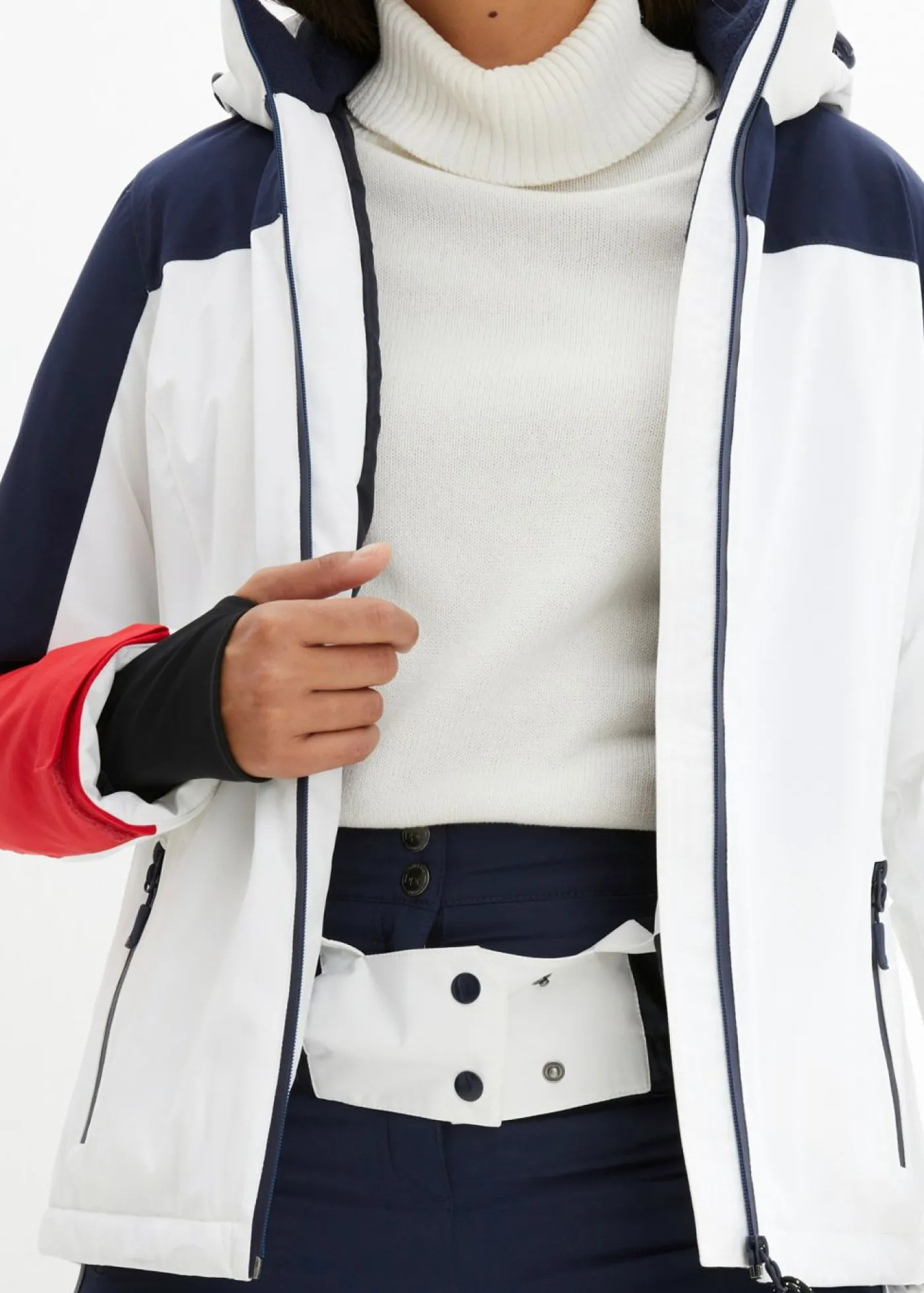 bonprix bonprix Ropa Para El Aire Libre|Ropa Deportiva>Chaqueta impermeable de esquí con aberturas de ventilación blanco-azul marino