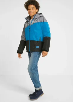 Niños bonprix bonprix Chaqueta impermeable de invierno con capucha y diseño en color block