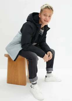 Niños bonprix bonprix Chaqueta impermeable de invierno con capucha y diseño en color block