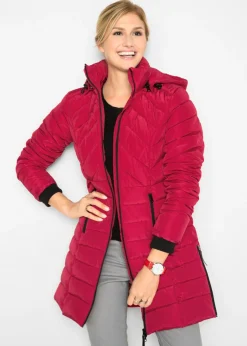 bonprix bonprix Chaquetas Y Abrigos>Chaqueta larga acolchada con relleno Rojo
