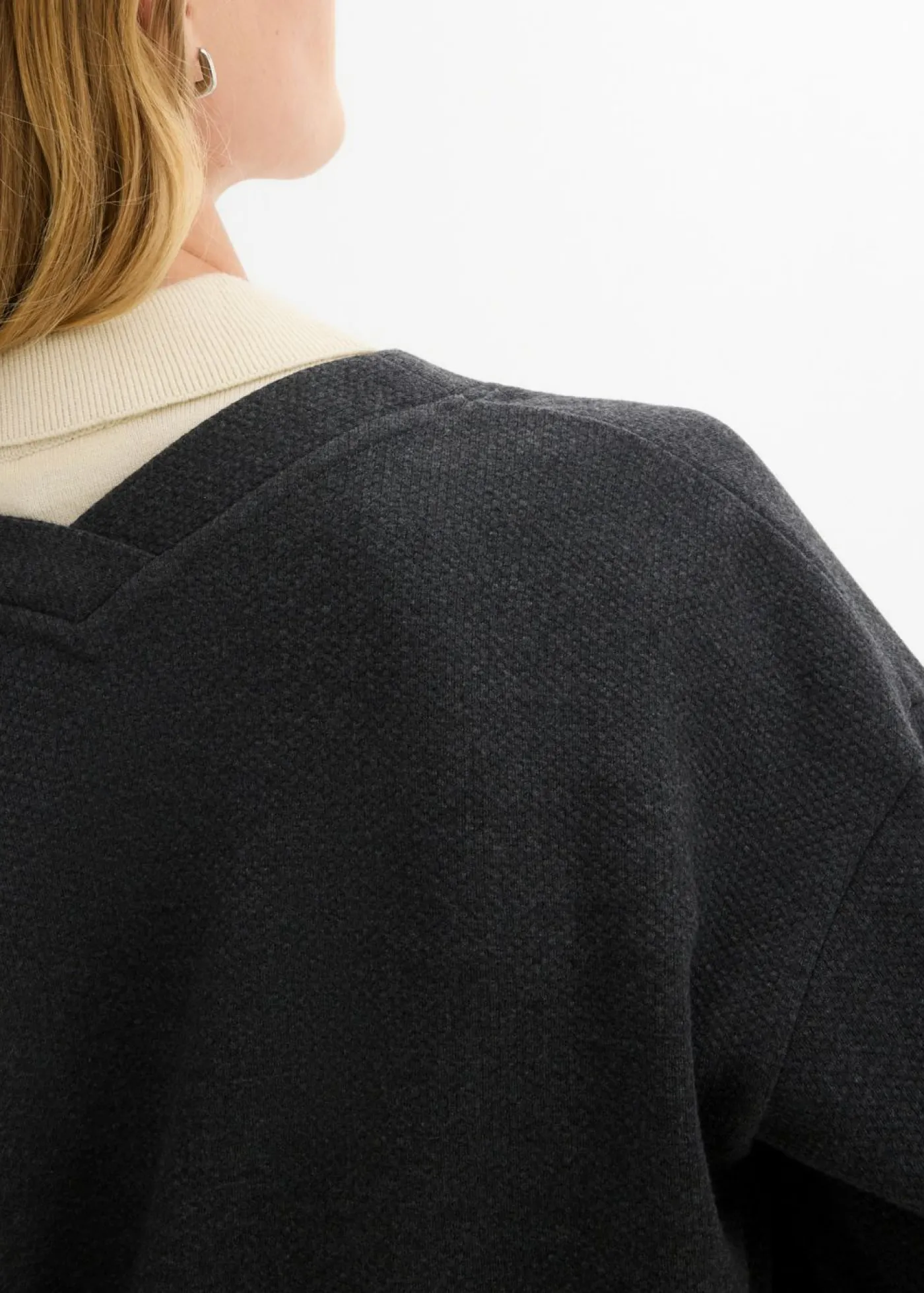 bonprix bonprix Ropa Cómoda>Chaqueta larga de chándal en suave mezcla de algodón Antracita jaspeado