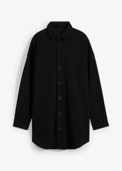 bonprix bonprix Ropa Cómoda>Chaqueta larga de chándal con bolsillos Negro