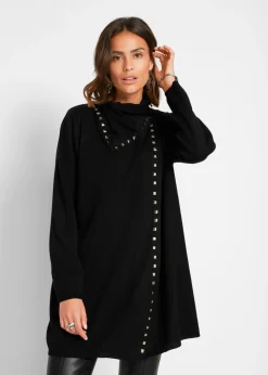 Mujer bonprix bonprix Chaqueta larga de punto con tachuelas