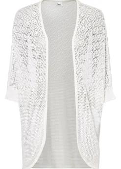 Mujer bonprix bonprix Chaqueta larga de punto con patrón calado