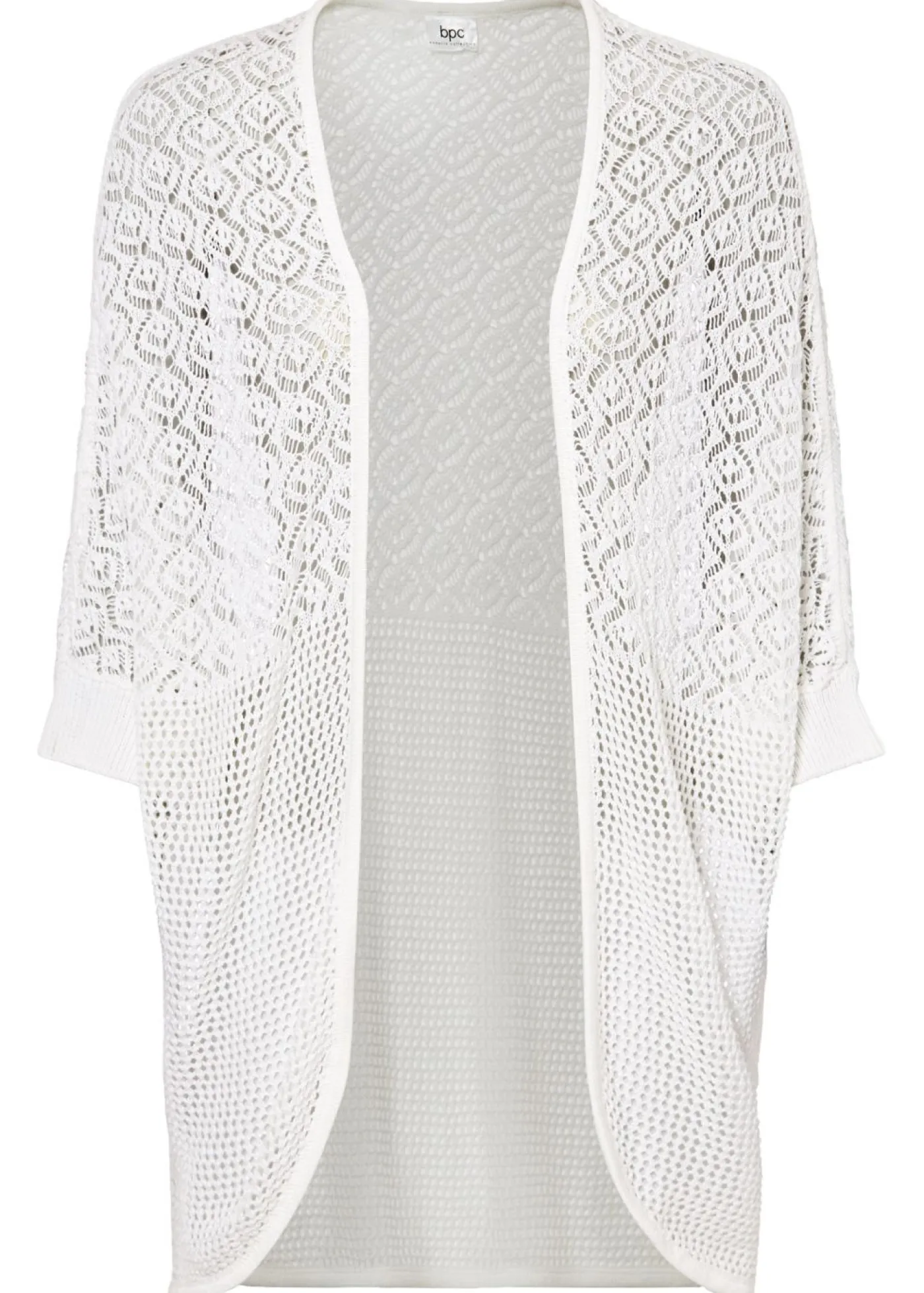 Mujer bonprix bonprix Chaqueta larga de punto con patrón calado