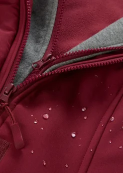 bonprix bonprix Chaquetas Y Abrigos>Chaqueta larga de softshell, repelente al agua, aspecto 2 en 1 Burdeos
