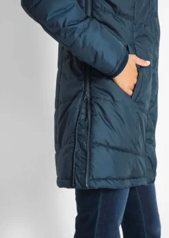 Mujer bonprix bonprix Chaqueta larga guateada con cuello y capucha