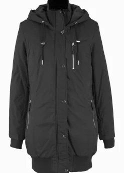 Mujer bonprix bonprix Chaqueta larga guateada con capucha