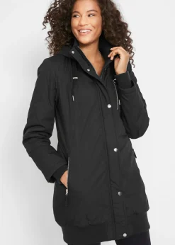 Mujer bonprix bonprix Chaqueta larga guateada con capucha