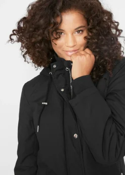Mujer bonprix bonprix Chaqueta larga guateada con capucha