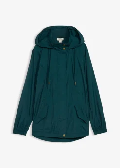 bonprix bonprix Chaquetas Y Abrigos>Chaqueta ligera de entretiempo con capucha Verde intenso