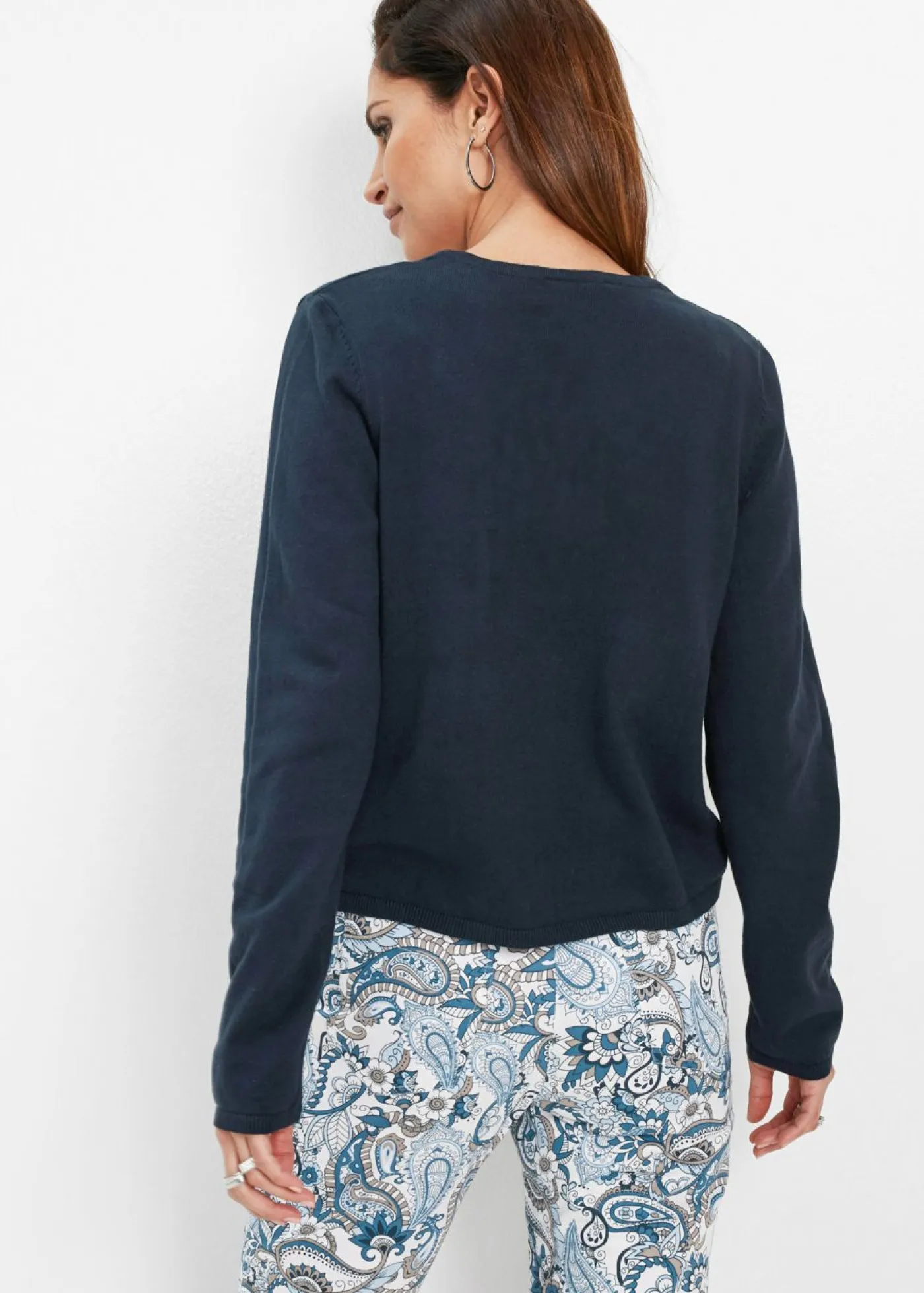 Mujer bonprix bonprix Chaqueta lisa de punto fino