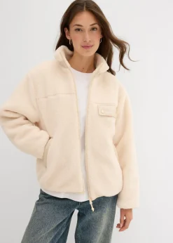 bonprix bonprix Ropa Cómoda|Chaquetas Y Abrigos>Chaqueta polar gris guijarro