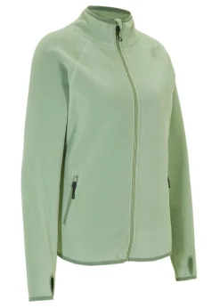 bonprix bonprix Ropa Térmica|Ropa Cómoda>Chaqueta polar con bolsillos con cremallera Verde pino