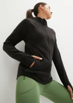 bonprix bonprix Ropa Térmica|Ropa Cómoda>Chaqueta polar con bolsillos con cremallera Negro