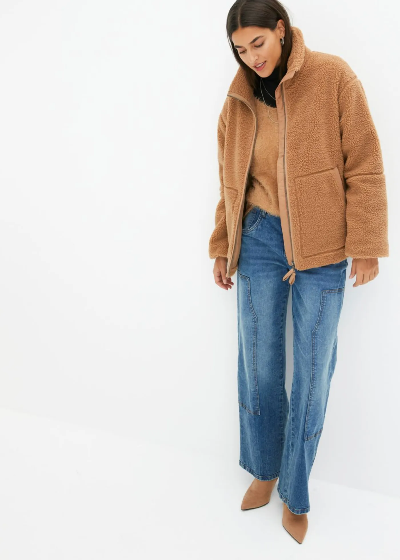 bonprix bonprix Chaquetas Y Abrigos>Chaqueta polar con forro Camel