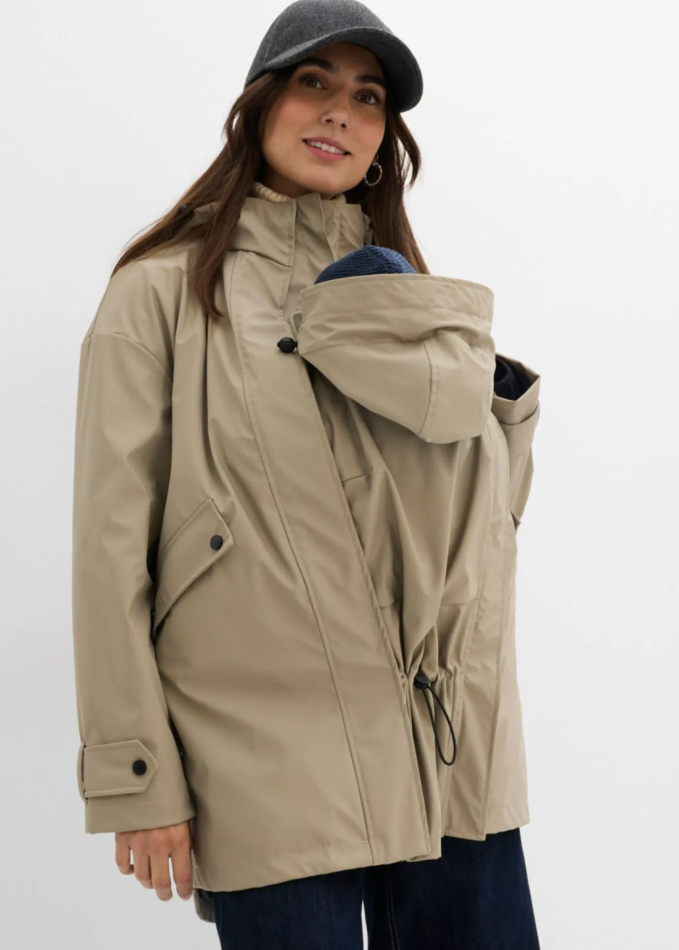 Mujer bonprix bonprix Chaqueta premamá impermeable 6 en 1 con inserto de porteo y chaqueta polar desmontable