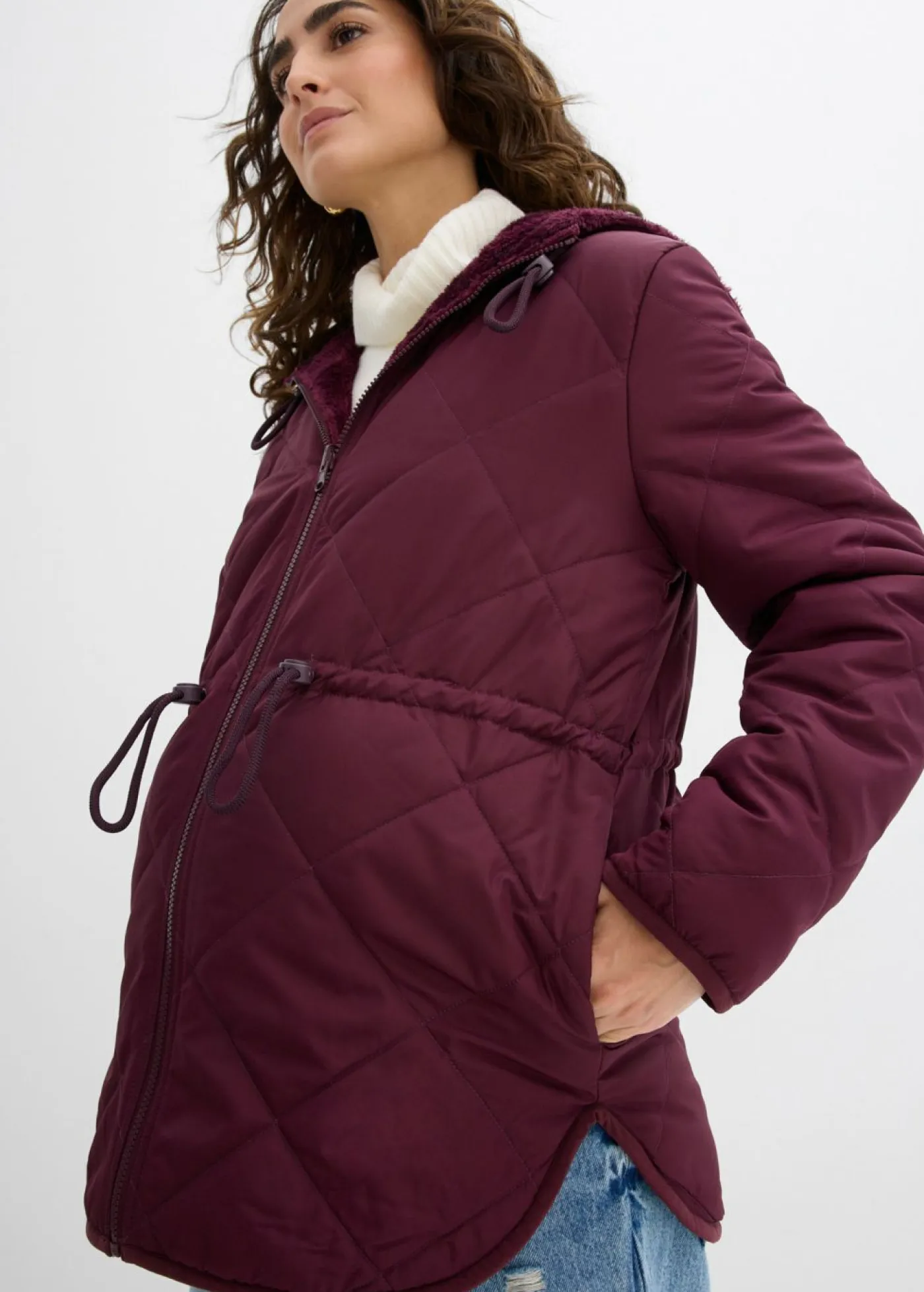 bonprix bonprix Premamá>Chaqueta reversible 6 en 1 para durante y después del embarazo rojo burdeos