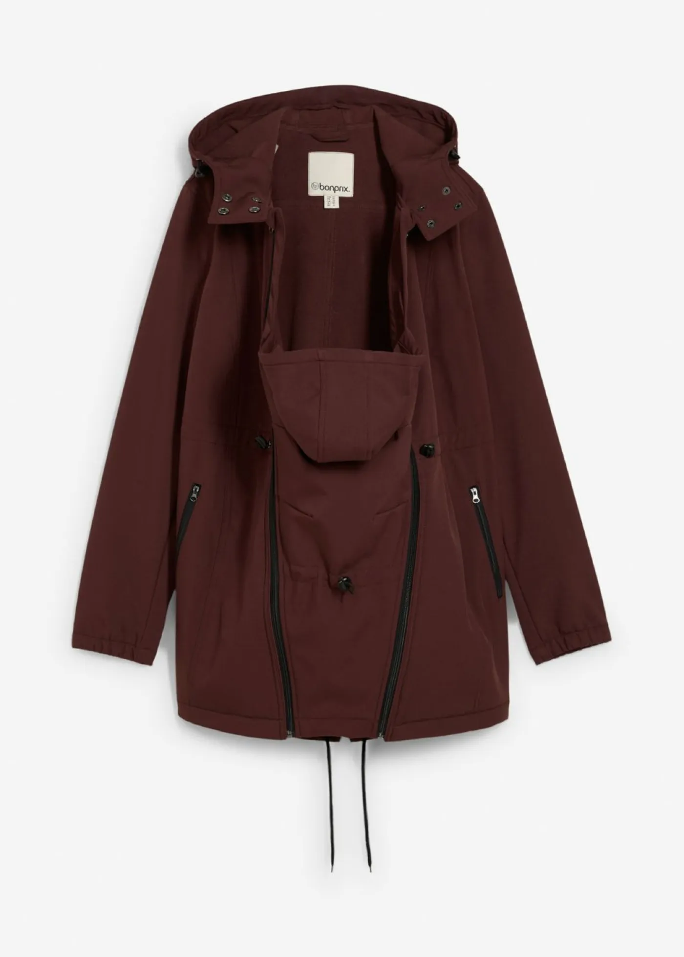 bonprix bonprix Premamá>Chaqueta softshell de porteo/premamá con ancho regulable Marrón tierra