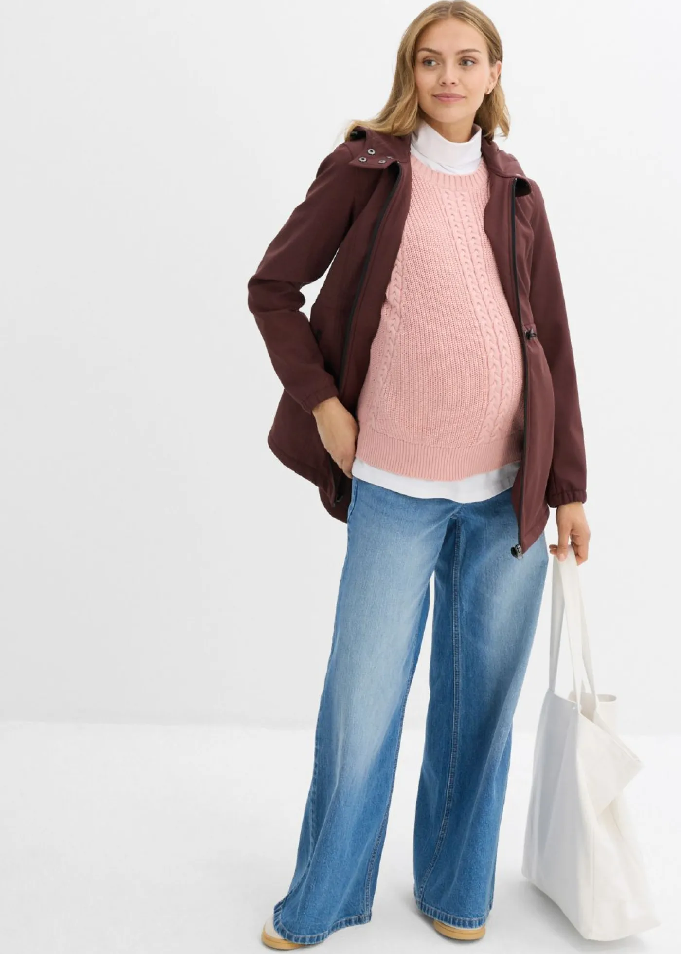 bonprix bonprix Premamá>Chaqueta softshell de porteo/premamá con ancho regulable Marrón tierra