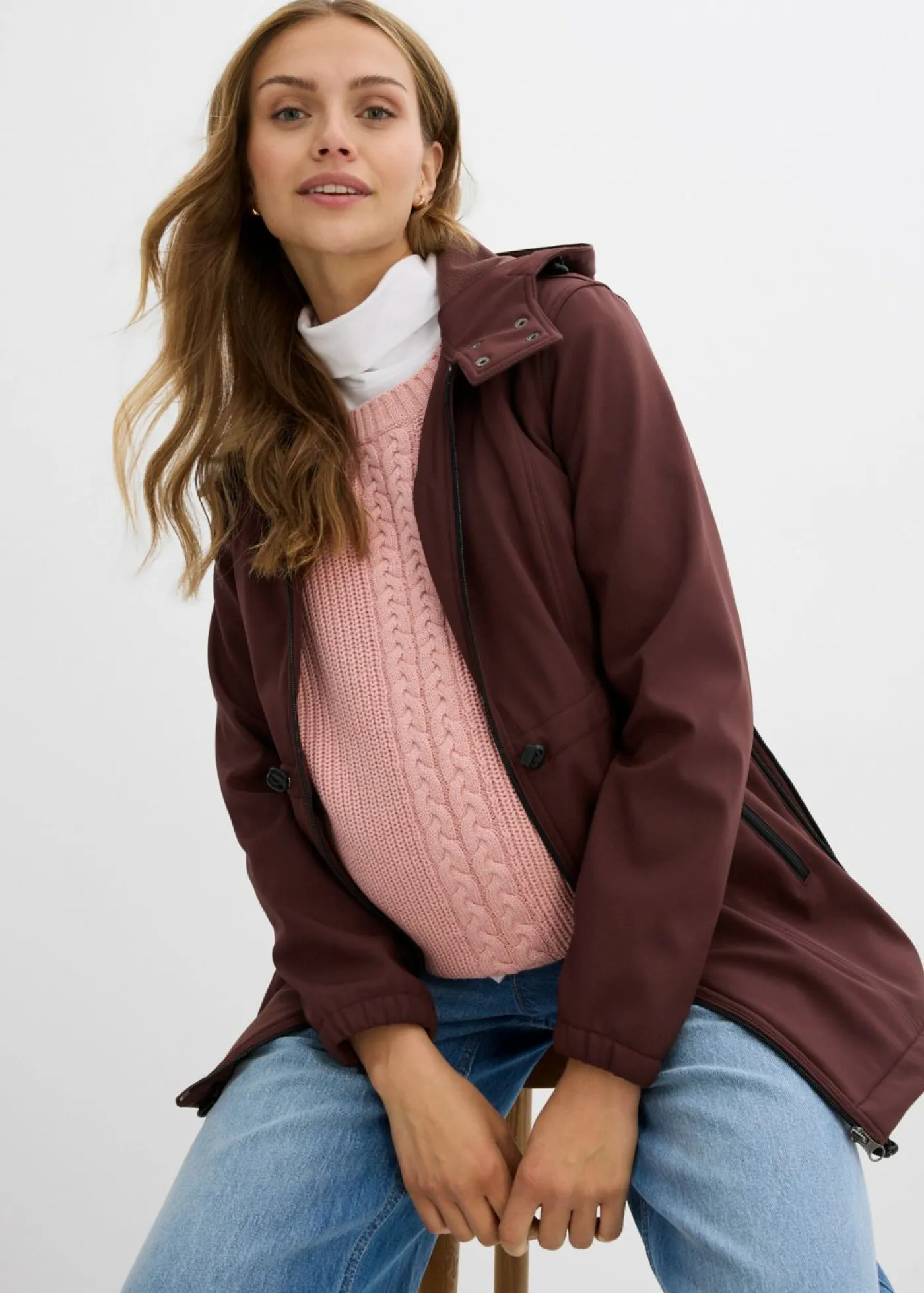 bonprix bonprix Premamá>Chaqueta softshell de porteo/premamá con ancho regulable Marrón tierra