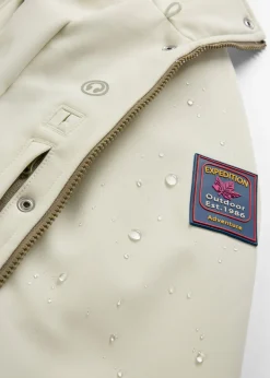 bonprix bonprix Chaquetas Y Abrigos>Chaqueta softshell elástica con diseño largo y tejido repelente al agua Beige