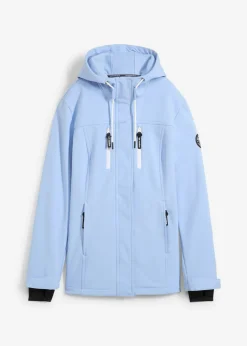 bonprix bonprix Ropa Para El Aire Libre|Ropa Deportiva>Chaqueta softshell repelente al agua Azul perla + blanco