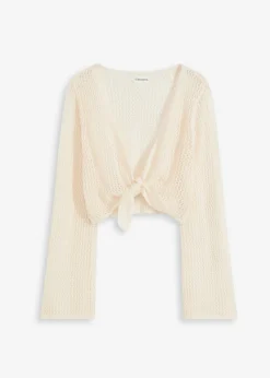 Mujer bonprix bonprix Chaqueta transparente de punto ajour para la playa