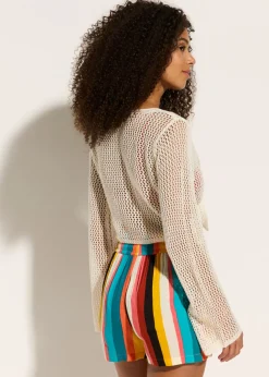 Mujer bonprix bonprix Chaqueta transparente de punto ajour para la playa