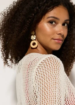 Mujer bonprix bonprix Chaqueta transparente de punto ajour para la playa