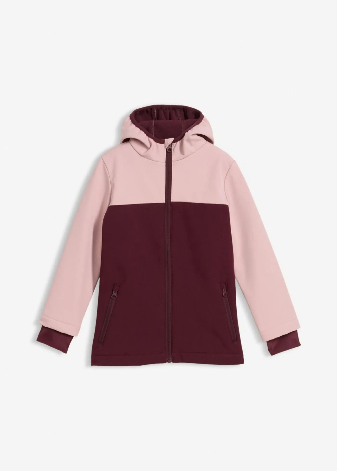 bonprix bonprix Ropa 2 A 9 Años·Prendas Exteriores Y Outdoor>Chaqueta térmica de softshell, repelente al agua rosa ceniza-rojo burdeos