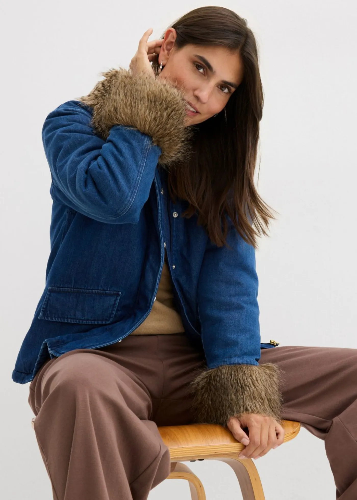 Mujer bonprix bonprix Chaqueta vaquera con ligero guateado